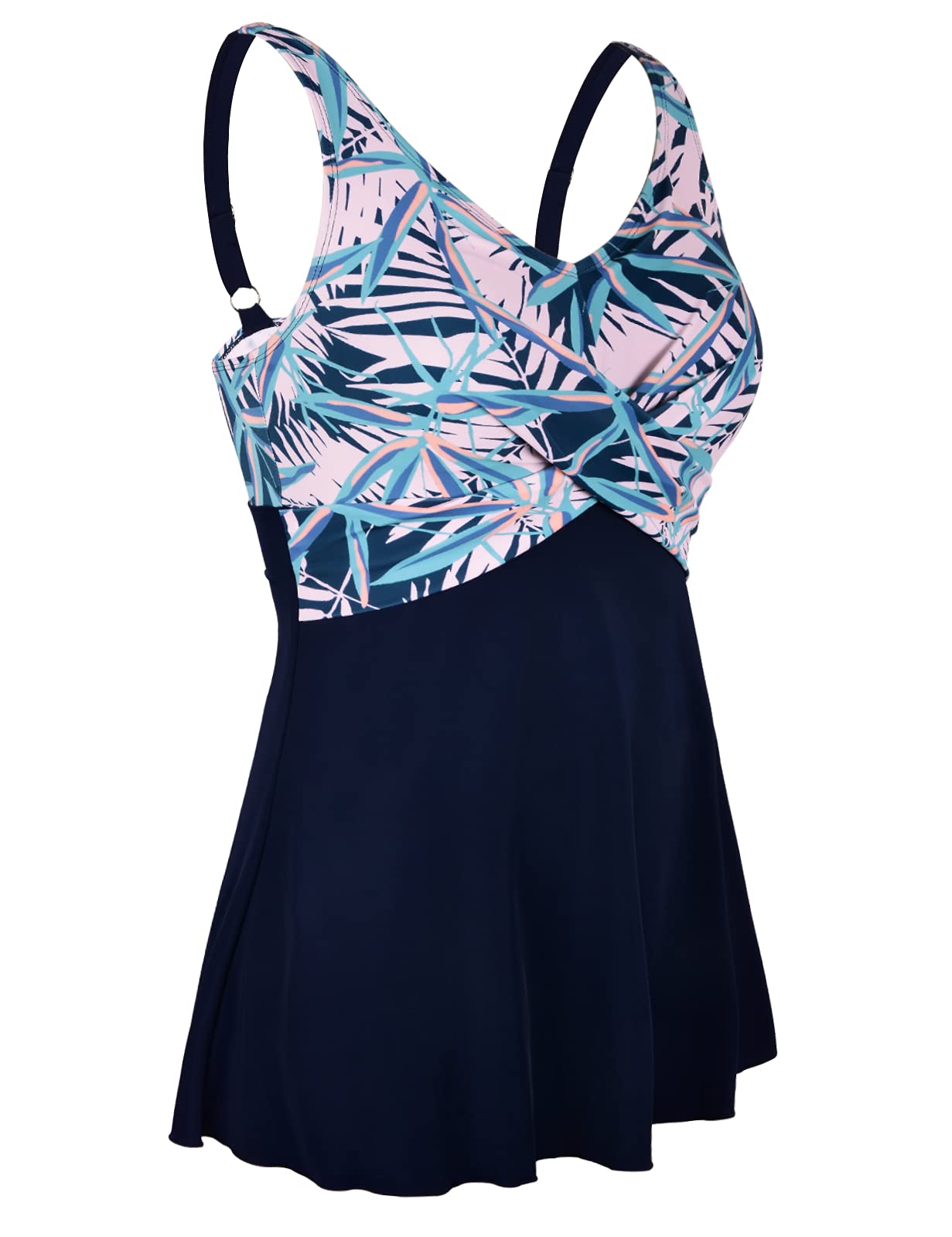 **Septangle One Piece Swim Dress for Women - Plus Size V Neck Tummy Control Swimwear | Bathing Suits for Beach, Pool & Vacation**
