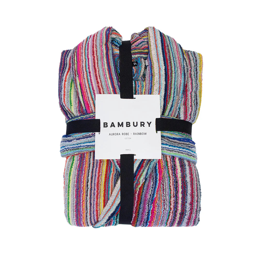 Bambury Aurora Robe - Soft & Cozy Rainbow Bathrobe for Women, Perfect for Spa, Lounge & Relaxation at Home