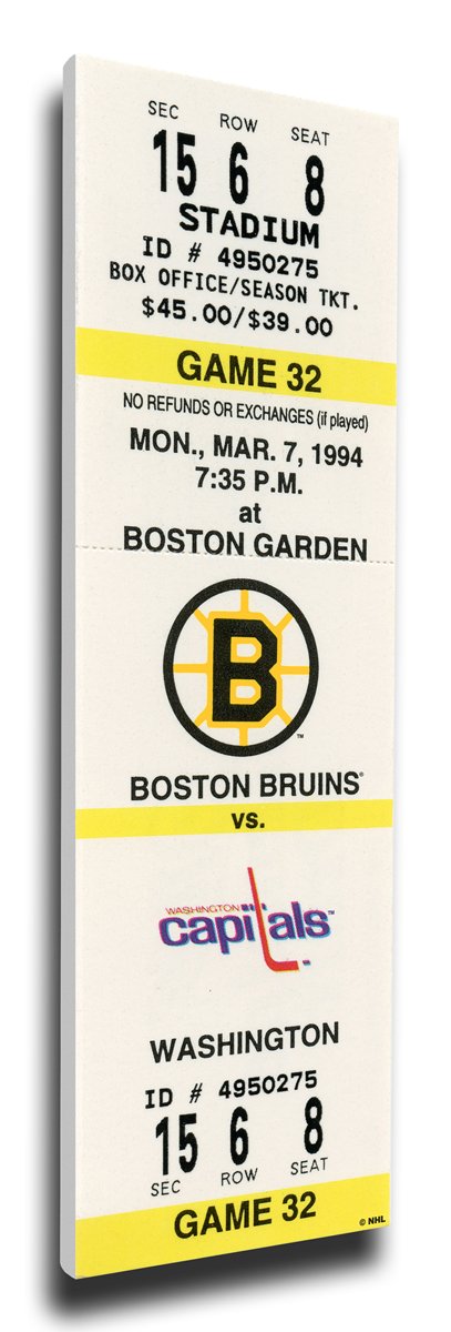 Authentic NHL Boston Bruins Cam Neely 50 Goals in 44 Games Commemorative Mega Ticket - Perfect for Hockey Fans, Sports Memorabilia Collectors & Bruins Supporters