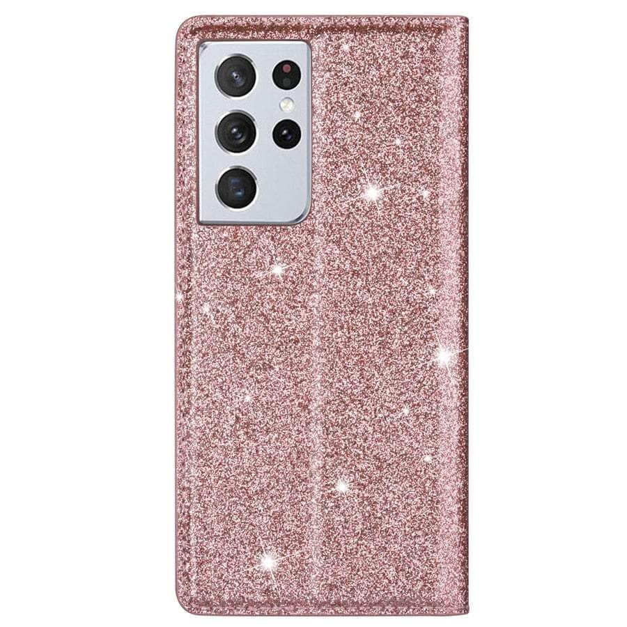 Samsung Galaxy A54 Wallet Case with Glitter Leather - Stylish Protective Cover for Everyday Use & Travel