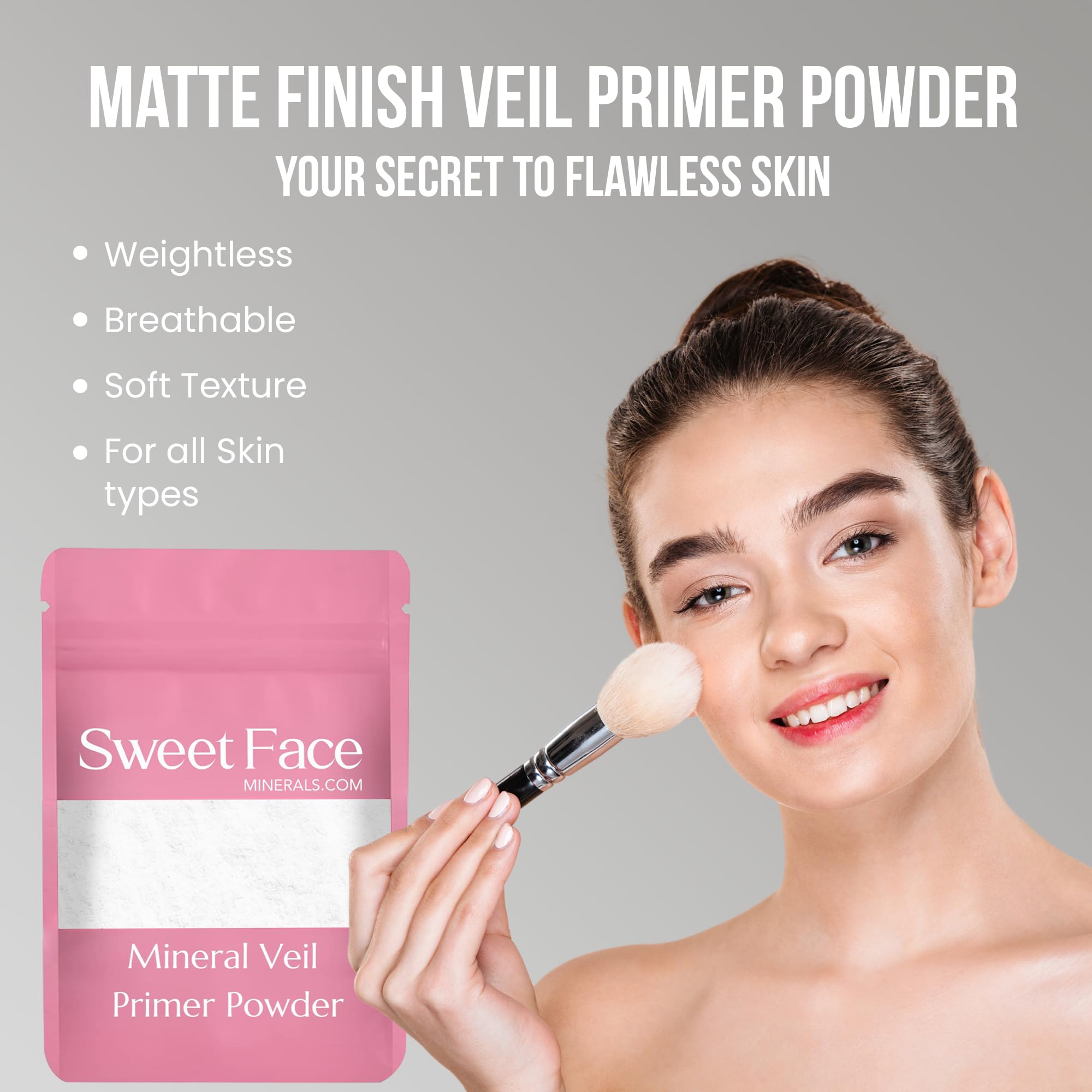 VEIL PRIMER BULK POWDER - 1 Pound Matte Loose Mineral Powder with SPF 20 | Oil Control & Pore Blurring Face Primer | Extends Makeup Wear for Flawless Base & Setting Finish | Perfect for Daily Use, Photo Shoots & Special Occasions