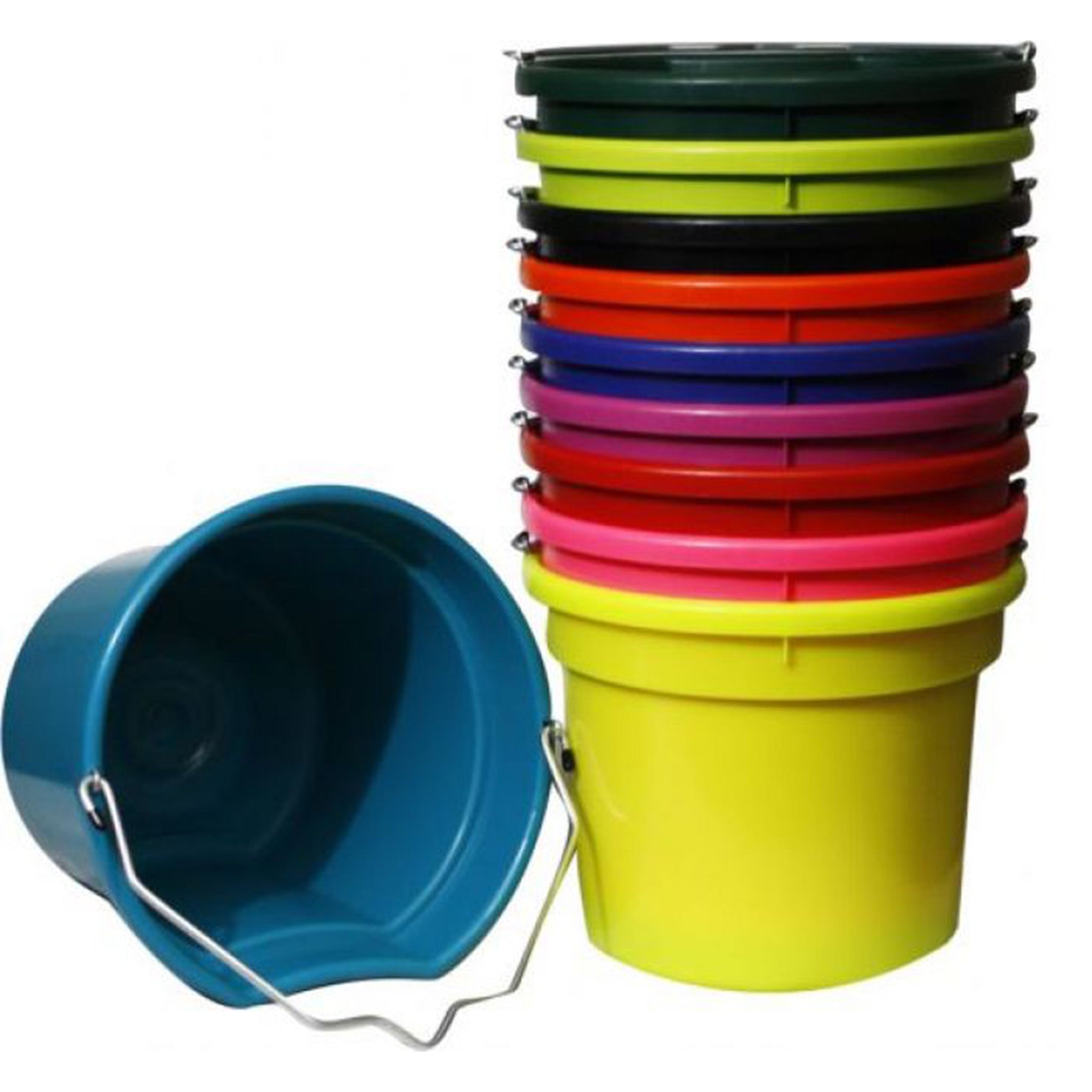 20 Quart Flat Back Bucket - Heavy Duty Plastic Pail with Handle for Cleaning, Painting, Gardening & Outdoor Use