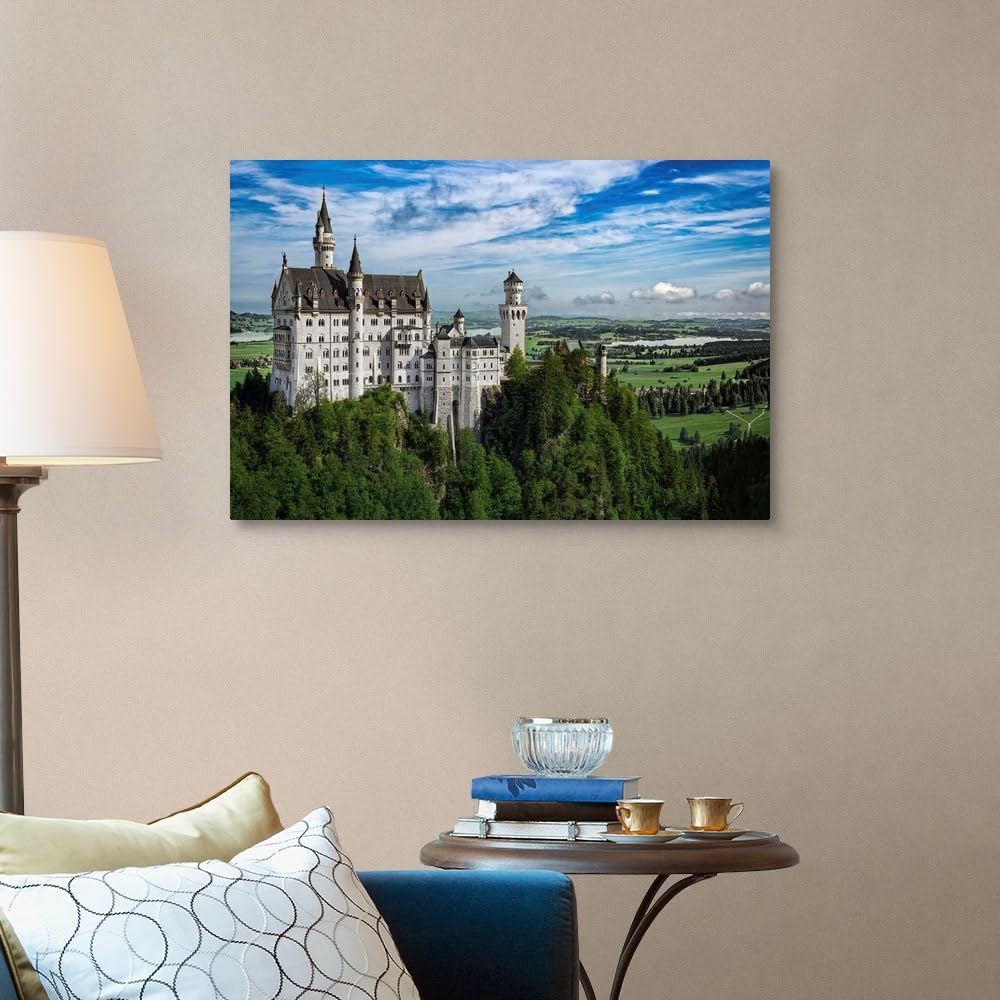 Jonathan Ross Castle in the Sky Canvas Wall Art Print - Medieval Home Decor Artwork 36x24 Inches - Perfect for Living Room, Bedroom or Office Wall Decor