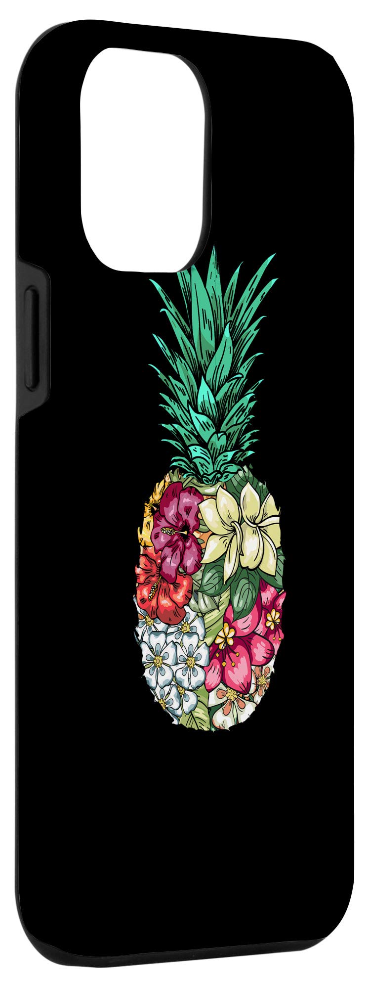 iPhone 12 Pro Max Case - Hibiscus Flower & Pineapple Tropical Design, Slim Protective Cover for iPhone 12 Pro Max (6.7