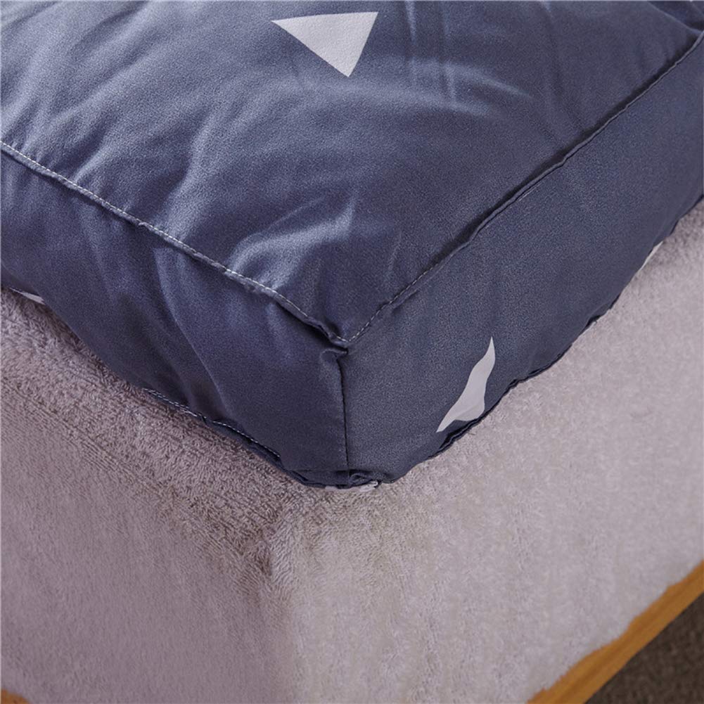 Traditional Japanese Futon Mattress Topper - Thick Soft Breathable Tatami Pad, Non-Slip 4-Season Floor Sleeping Mat (Blue, Full Size) for Bedroom, Guest Room, Yoga & Meditation Space