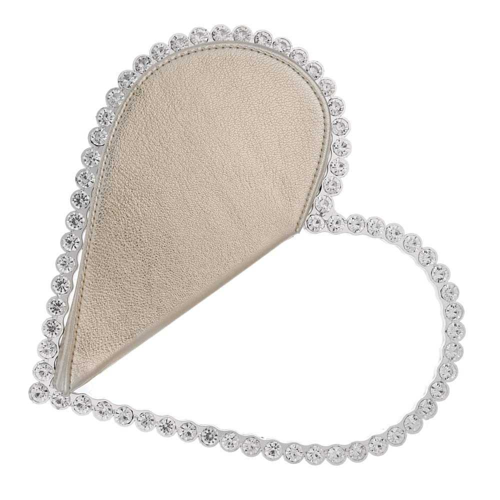 Elegant Women's Evening Clutch Bag with Heart Rhinestone Design - Diamond Wedding Party Purse Handbag for Prom, Dinner Dates & Special Occasions