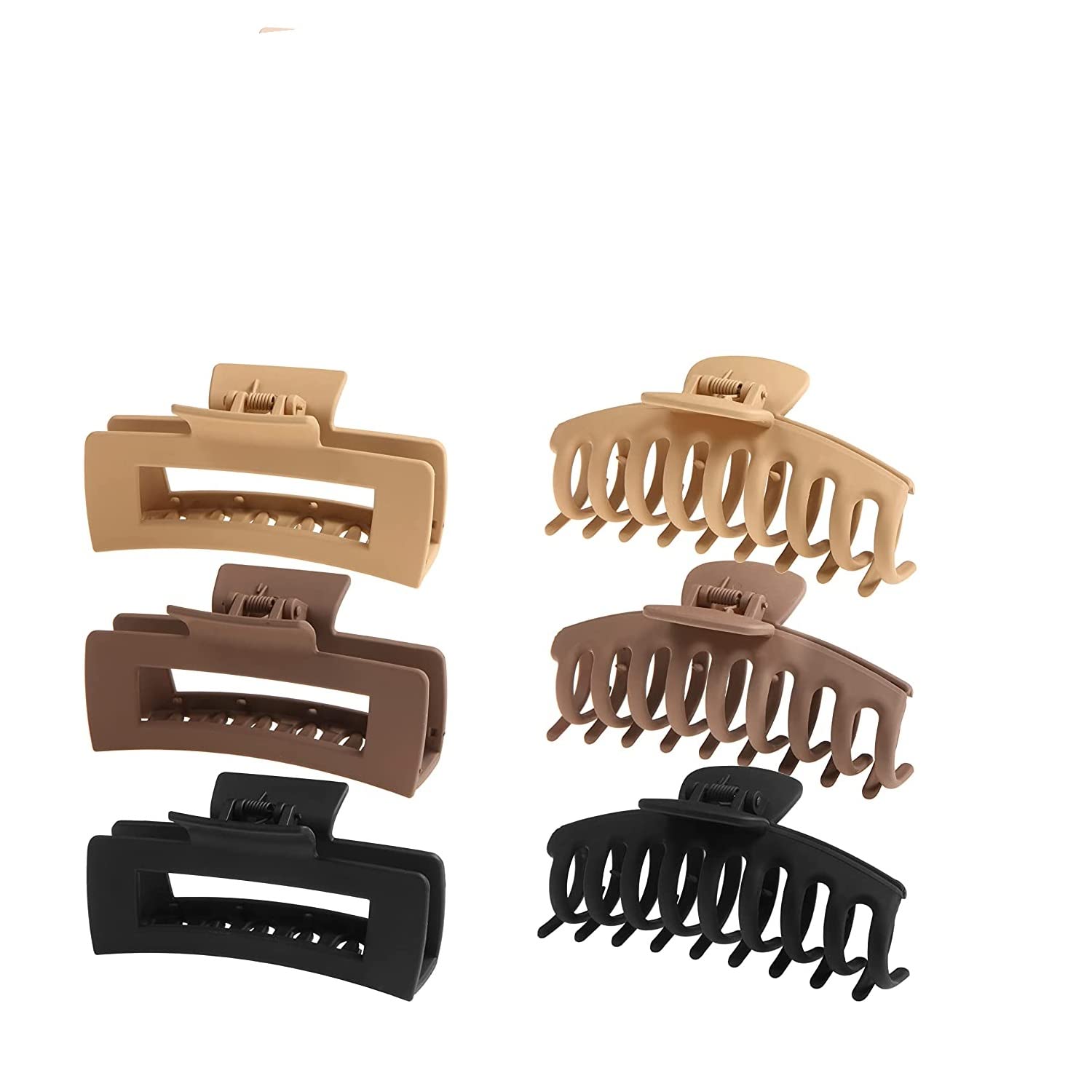 ALIBA COLLECTION 6-Pack Large Claw Clips for Thick Hair - 4.4 Inch Non-Slip Hair Claws, Multi-Color Hair Accessories for Women & Girls - Perfect for Ponytails, Buns & Updos [MULTICOLOR]