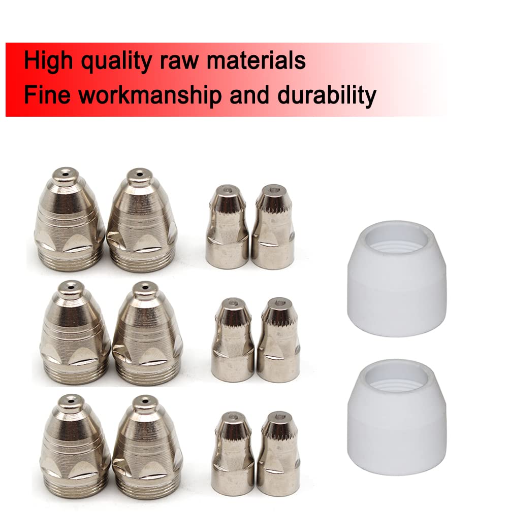 P80 Plasma Cutter Consumables - 35PC Electrode & Nozzle Tip Set for Plasma Cutting Torch | High-Performance Replacement Parts for Metal Fabrication & DIY Projects