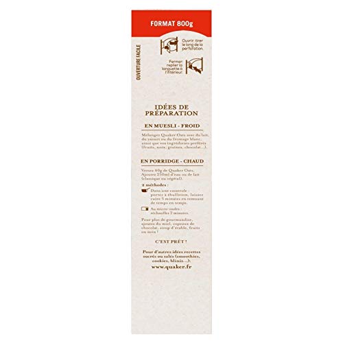 Quaker Oats Rolled Oats 800g (Pack of 3) - Whole Grain Breakfast Cereal for Baking, Smoothies & Healthy Snacks