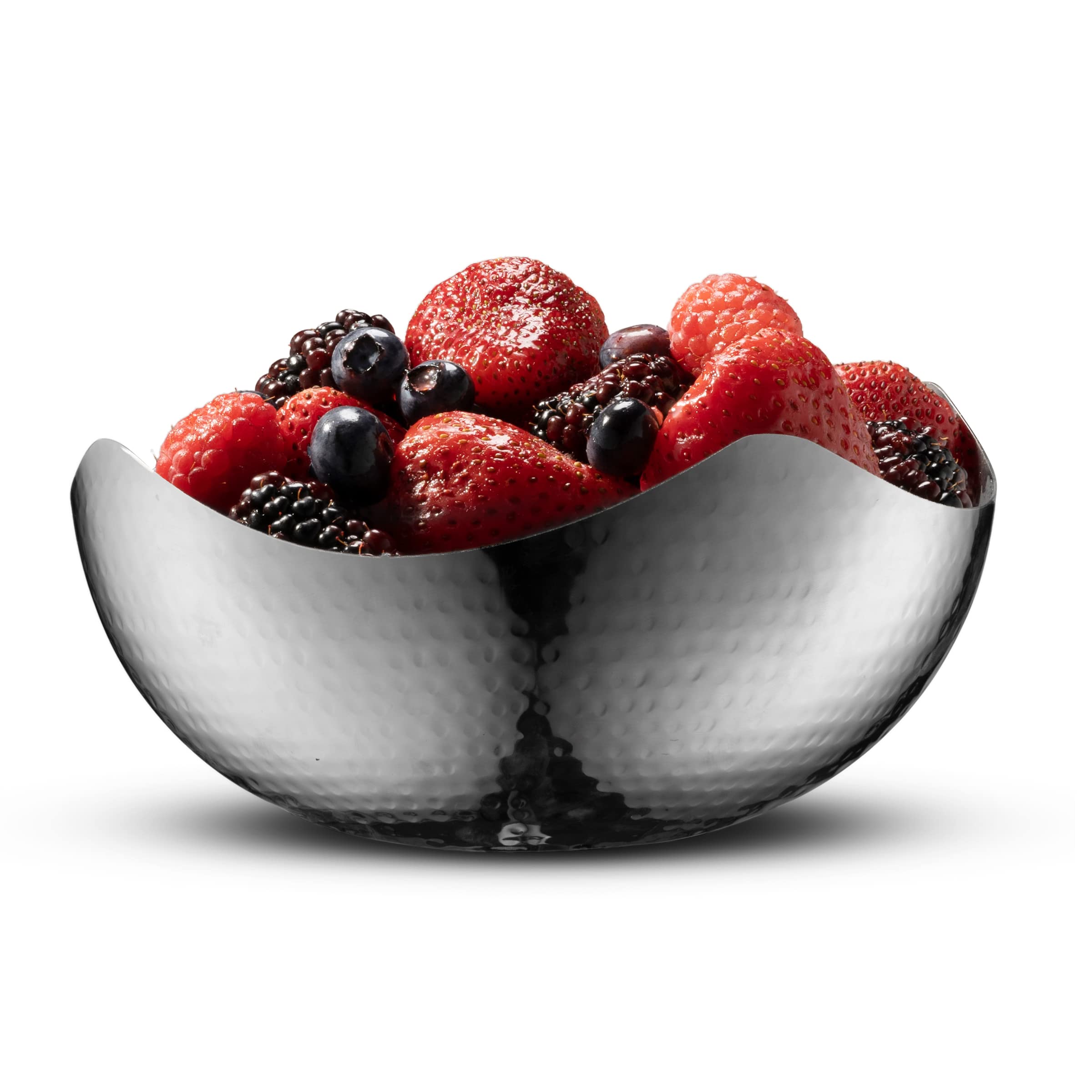 James Scott 6-inch Hammered Stainless Steel Candy Dish Bowl - Elegant Wave Design for Fruits, Candy, Salad & Snacks - Perfect for Kitchen, Dining & Bathroom Organization - Multipurpose Serving Bowl for Home Decor & Entertaining