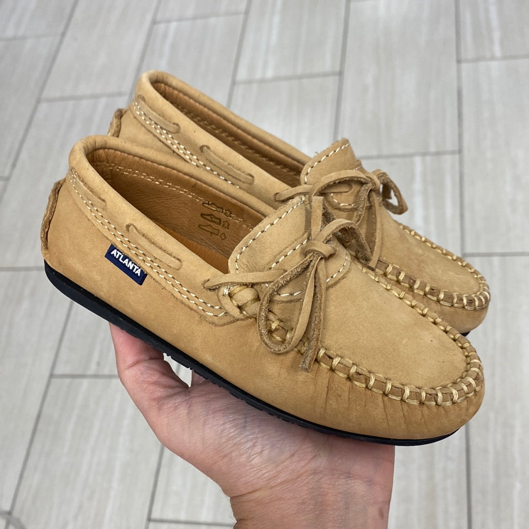 Atlanta Moccasin Beige Nubuck Boat Loafers for Men - Comfortable Slip-On Shoes for Casual Wear, Office & Travel