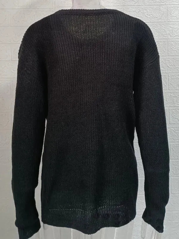 Men's Loose Fit Round Neck Pullover Sweater - Soft Casual Knitwear for Winter & Fall Layering