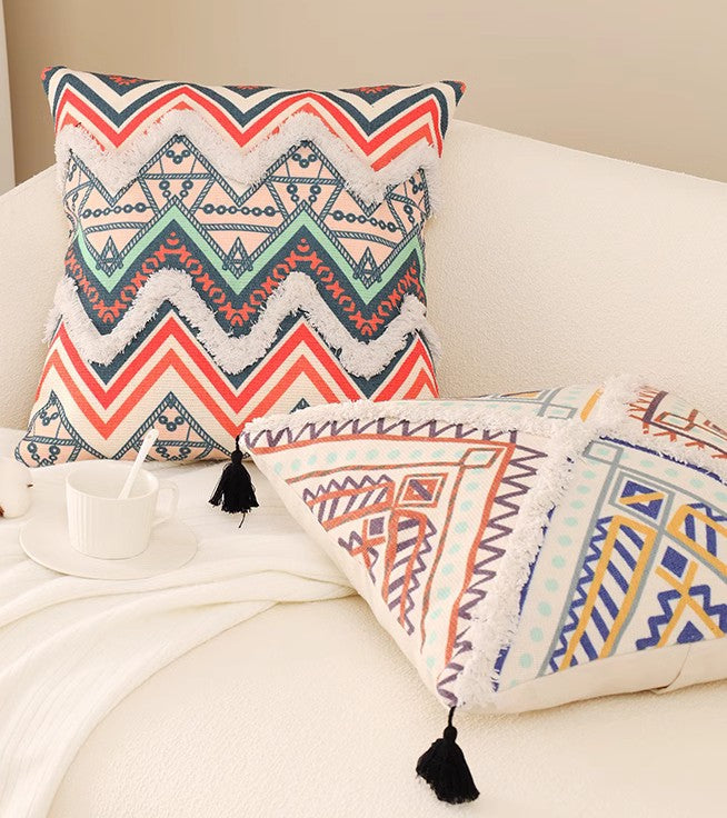 Modern Geometric Pillow Covers - 18x18 Inch Square Decorative Throw Pillows for Couch & Sofa - Boho Chic Living Room Accent Pillows - Perfect for Home Decor, Lounge, and Bedroom Styling