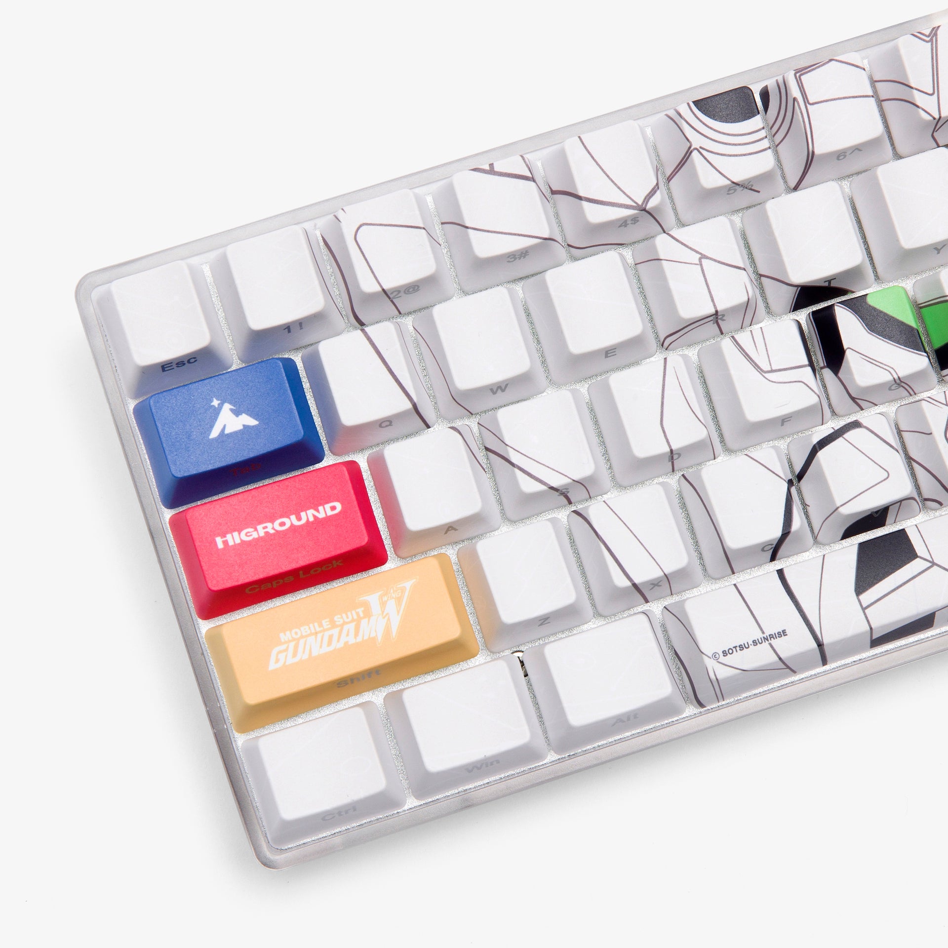 Premium Gundam 68 Keycaps Set - Mechanical Keyboard Custom Keycaps (White) for Gaming & Typing - Perfect for Anime Fans & PC Enthusiasts