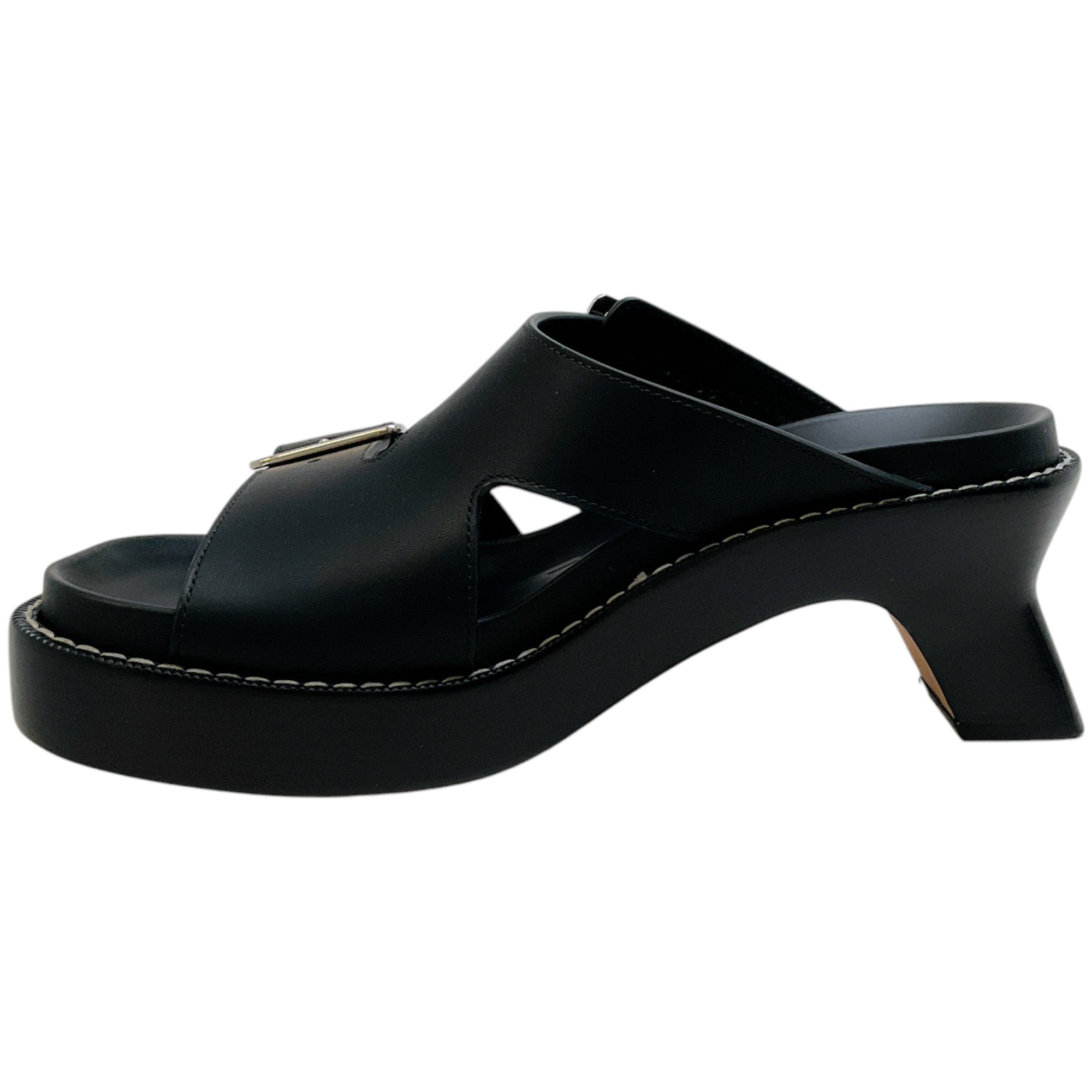 Loewe Black Leather Ease Heel Slide Sandals for Women - Comfortable Slip-On Summer Shoes | Perfect for Beach, Vacation & Casual Outings