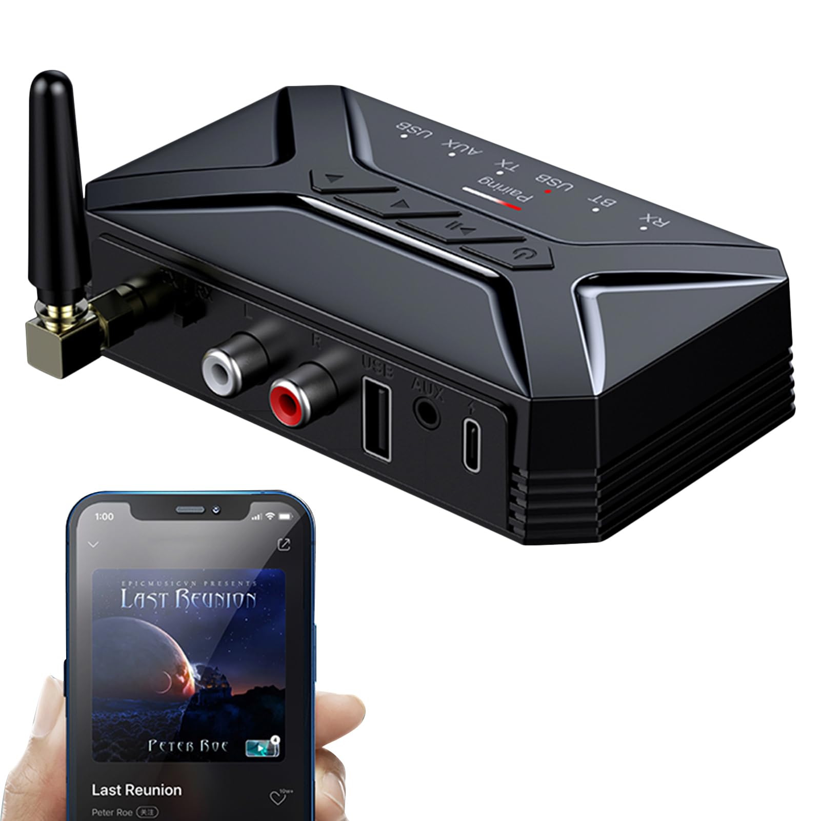 Wireless Audio Transmitter and Receiver - Bluetooth Audio Converter for Home Speakers | Portable Wireless Music Adapter for Streaming, Parties & Home Theater