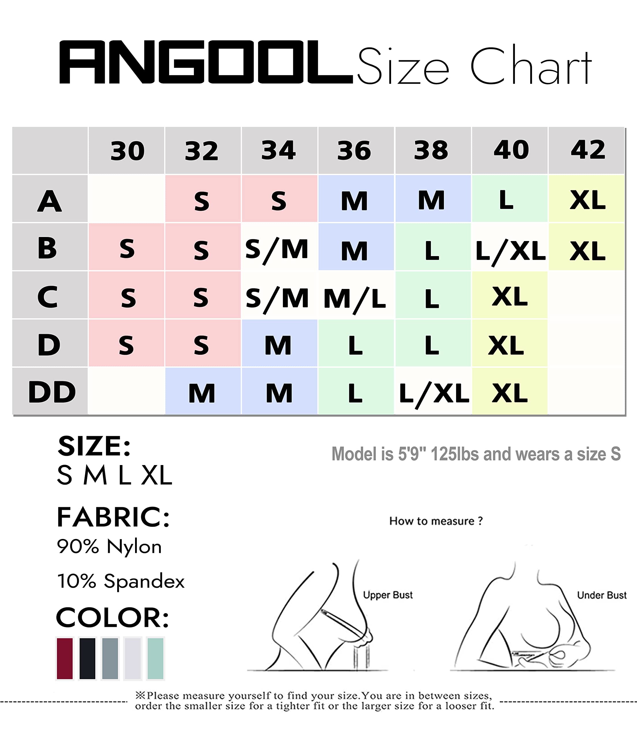 ANGOOL Women's Strappy Sports Bras - Medium Support Wirefree Yoga Bra for Running, Gym & Activewear | Comfortable Workout Top for Fitness & Yoga