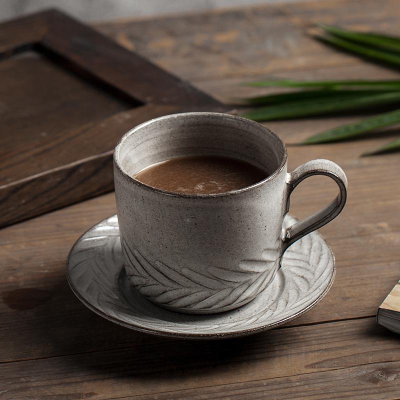 Premium Large Coffee Mug Set - 16oz Ceramic Latte Cup with Saucer, Handmade Pottery for Cappuccino, Breakfast Milk & Tea - Perfect for Home, Office & Gifts