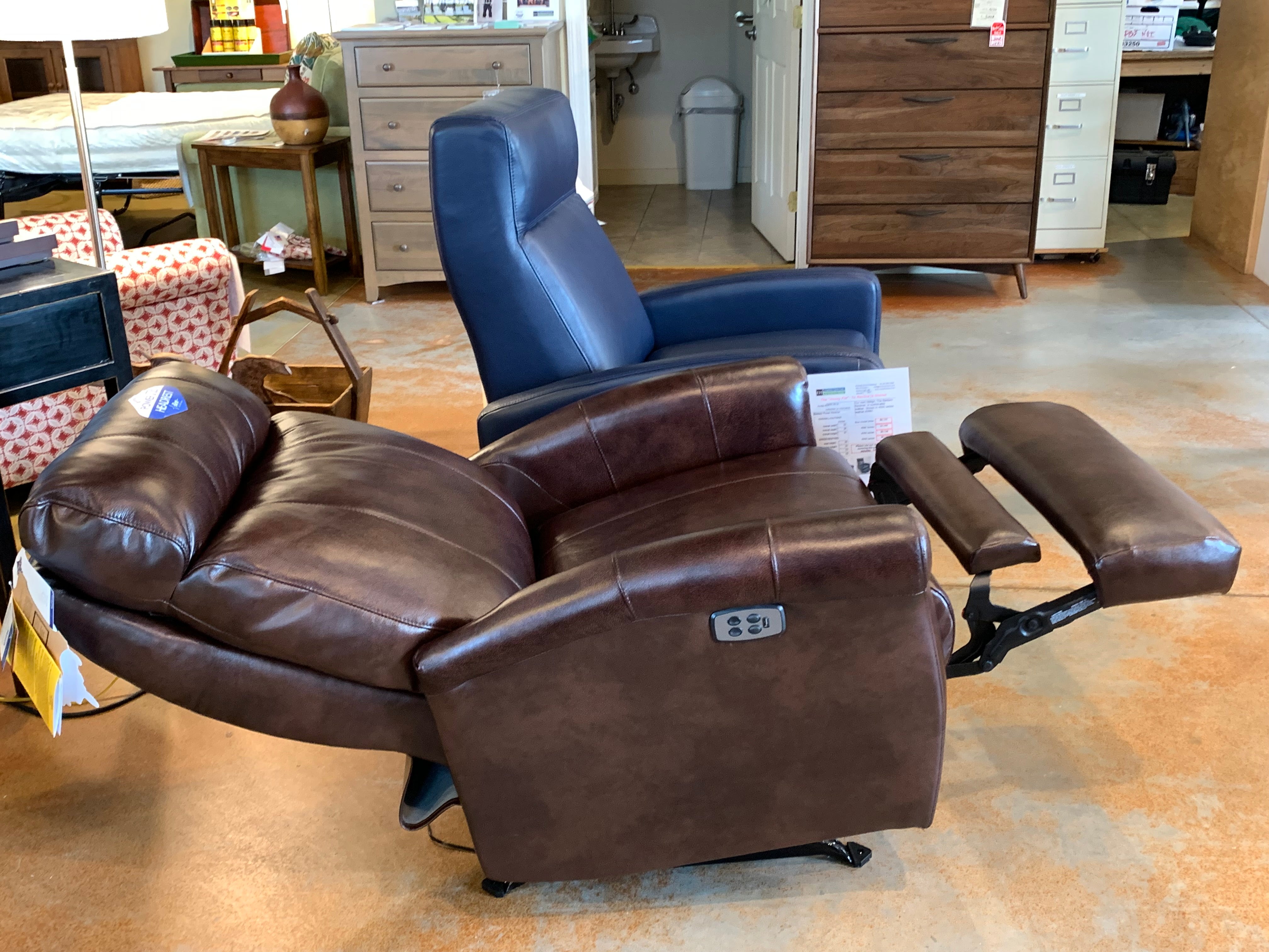Compact Power Recliner Chair with Adjustable Headrest - Showroom Model - Perfect for Living Room, Home Theater & Office Relaxation