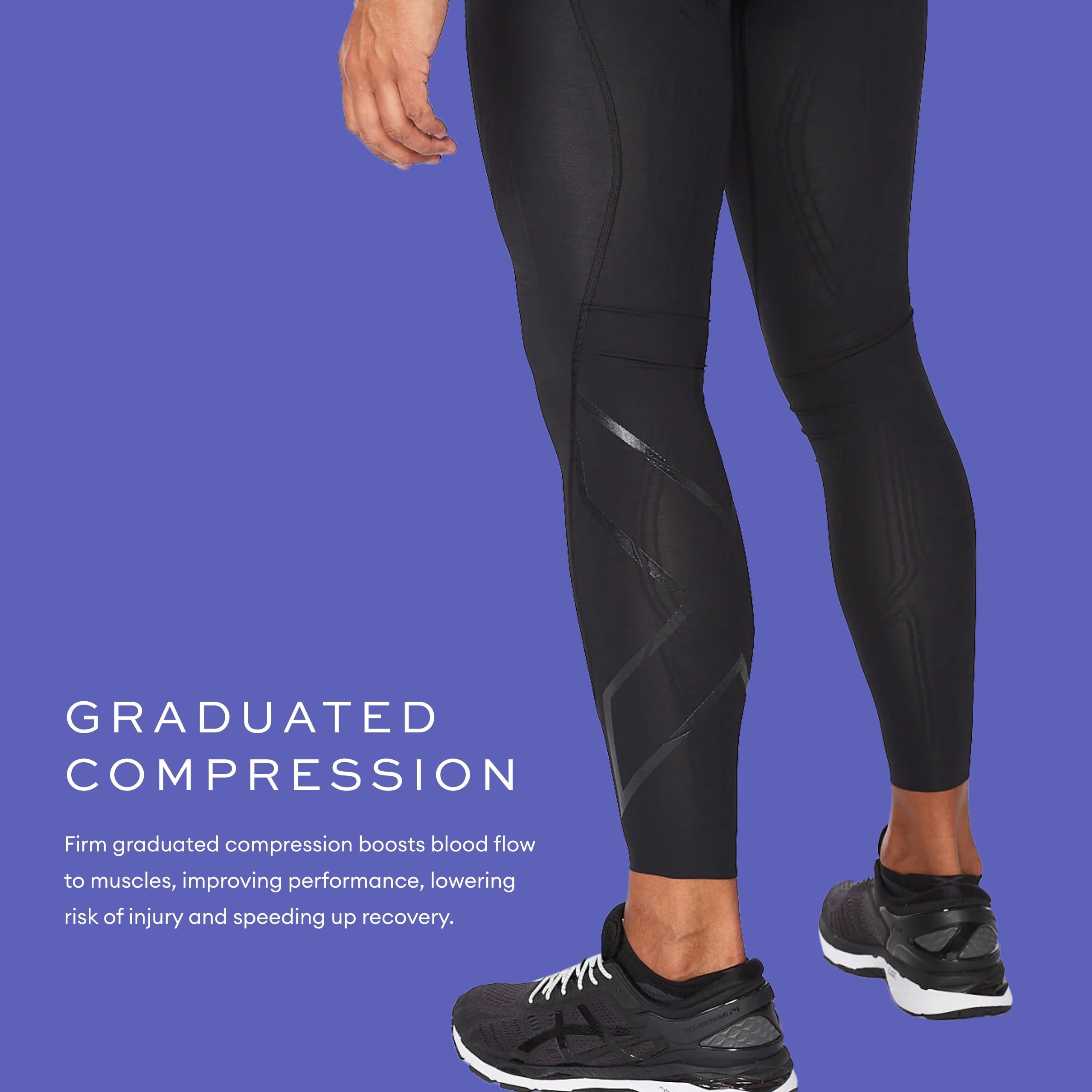 2XU Men's Force Compression Tights - High Performance Workout Leggings for Running, Cycling & Gym Training - Reduce Muscle Fatigue & Improve Recovery
