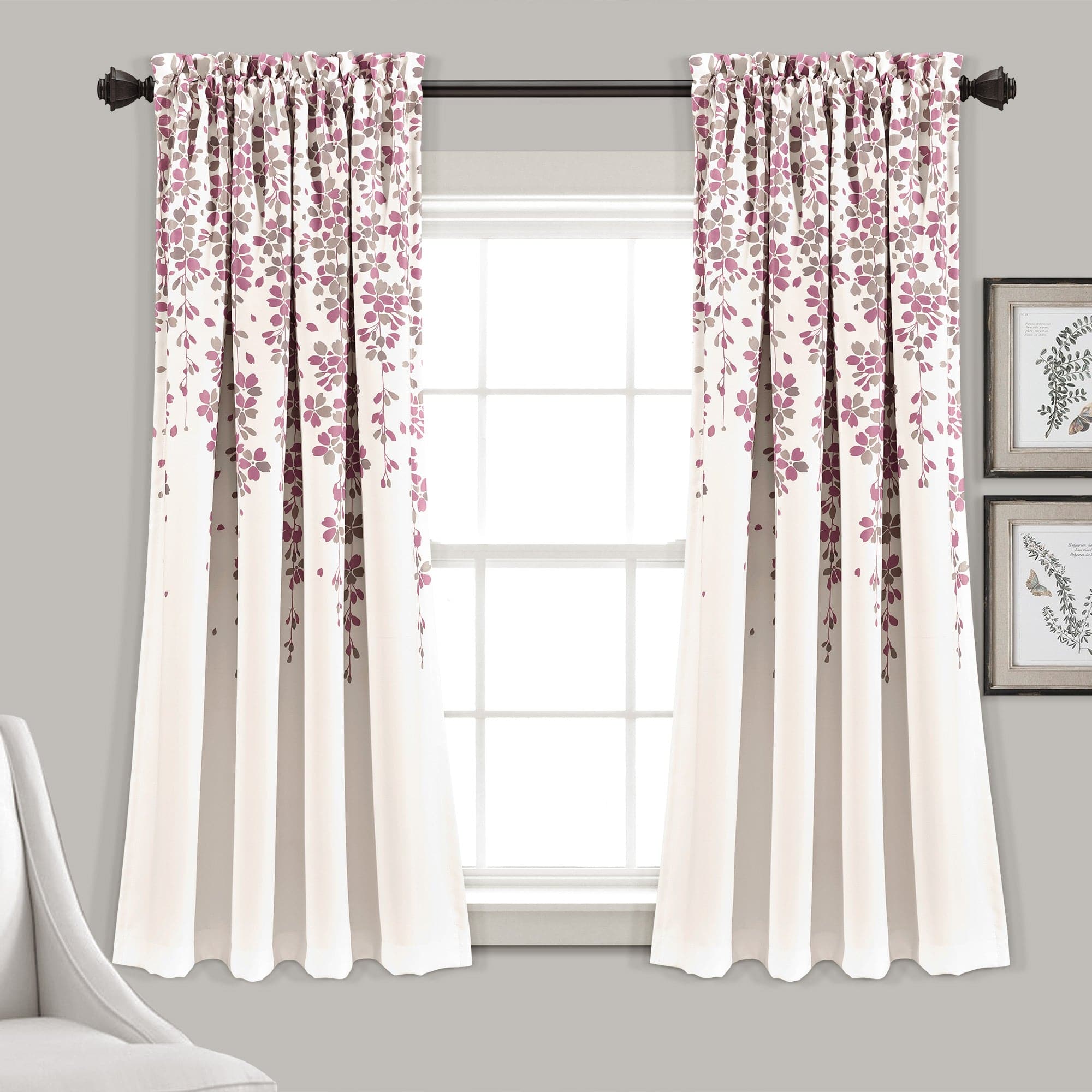 Elegant Weeping Flower Light Filtering Window Curtain Set - Soft Sheer Drapes for Living Room & Bedroom - Perfect for Privacy & Sun Protection