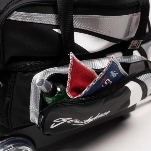 KR Strikeforce Cruiser Lux Double Roller Silver Bowling Bag - Premium Bowling Gear for Travel & League Play - Durable & Stylish Bowling Accessories for Men & Women