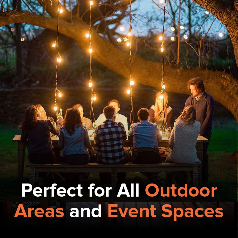 Solar Powered String Lights - 12 LED Waterproof Outdoor Lights (IP65) for Christmas, Halloween, Garden, Balcony & Tree Decor | 27ft Warm White Edison Bulbs | No Electricity Needed, Easy Assembly | Perfect for Parties, Weddings & Backyard Lighting