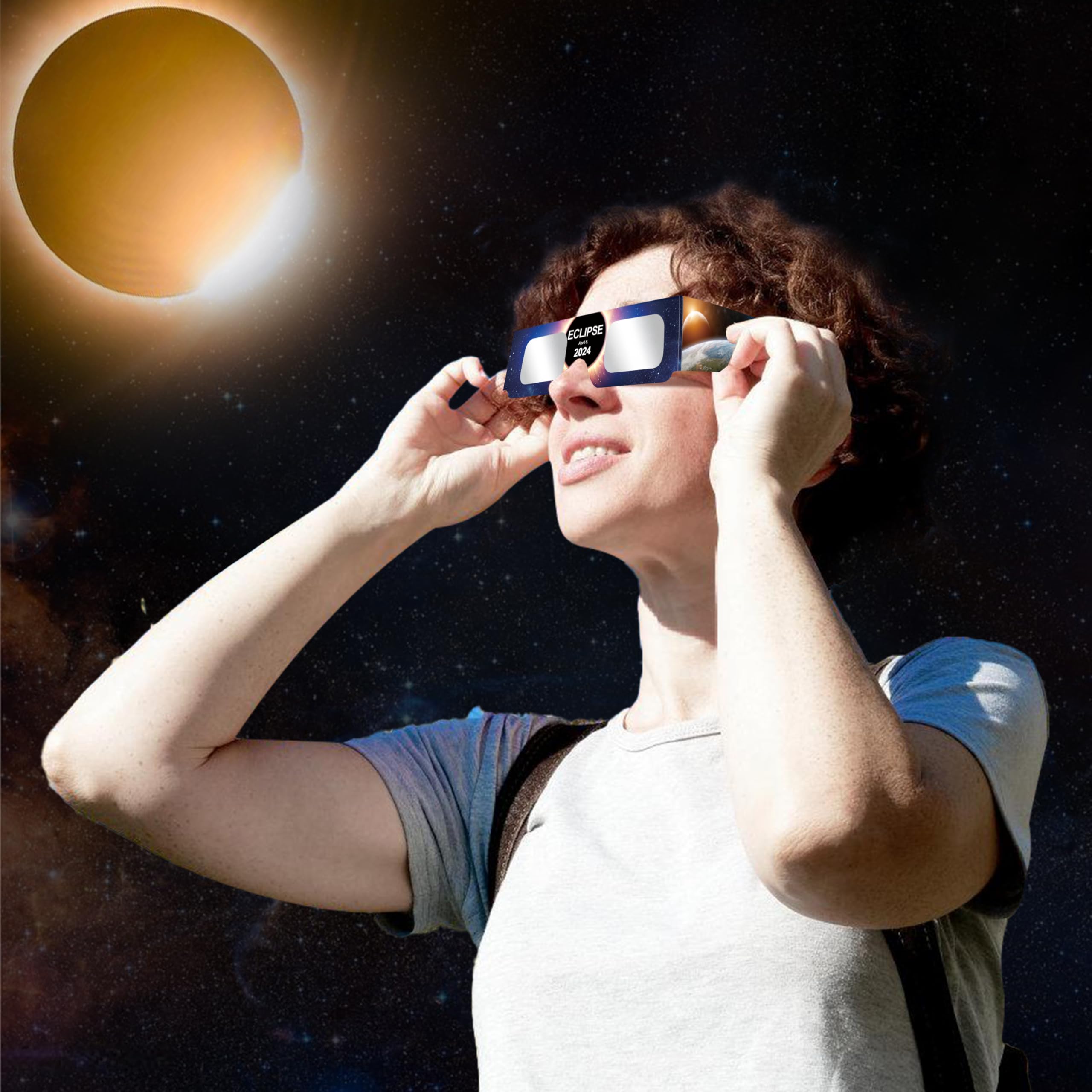 2024 Solar Eclipse Glasses - 6 Pack, AAS Approved & ISO Certified for Safe Sun Viewing - Outdoor Events & Astronomy