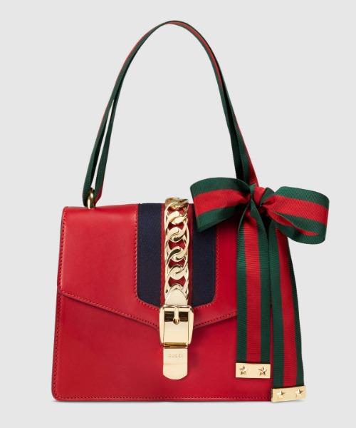 Gucci Sylvie Small Shoulder Bag in Hibiscus Red | Luxury Leather Crossbody Purse for Women | Perfect for Date Night, Office & Special Occasions