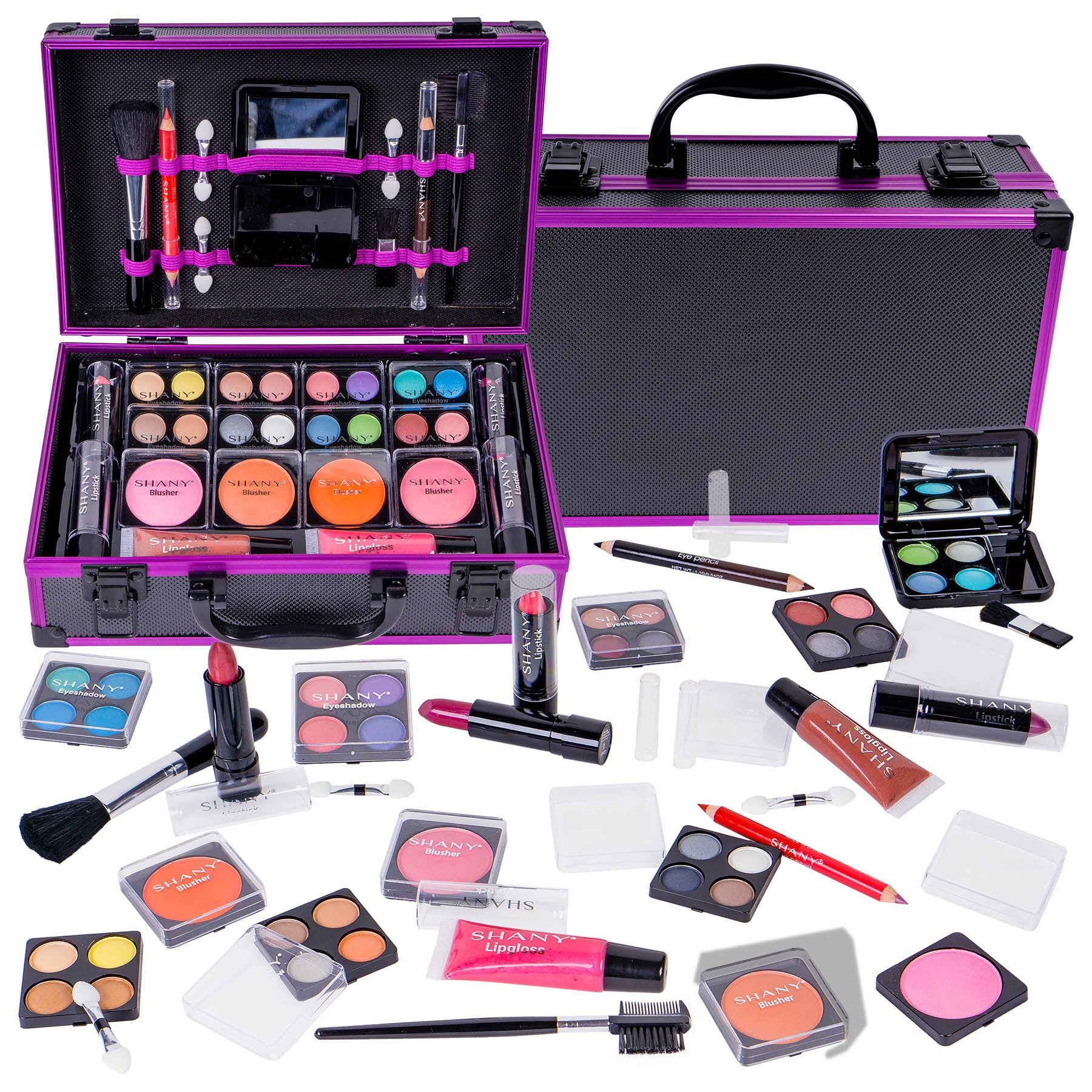 Professional Makeup Train Case with Carry Handle - Large Cosmetic Organizer for Makeup Artists & Travel - Perfect for Salon, Home Use & On-the-Go Touch Ups
