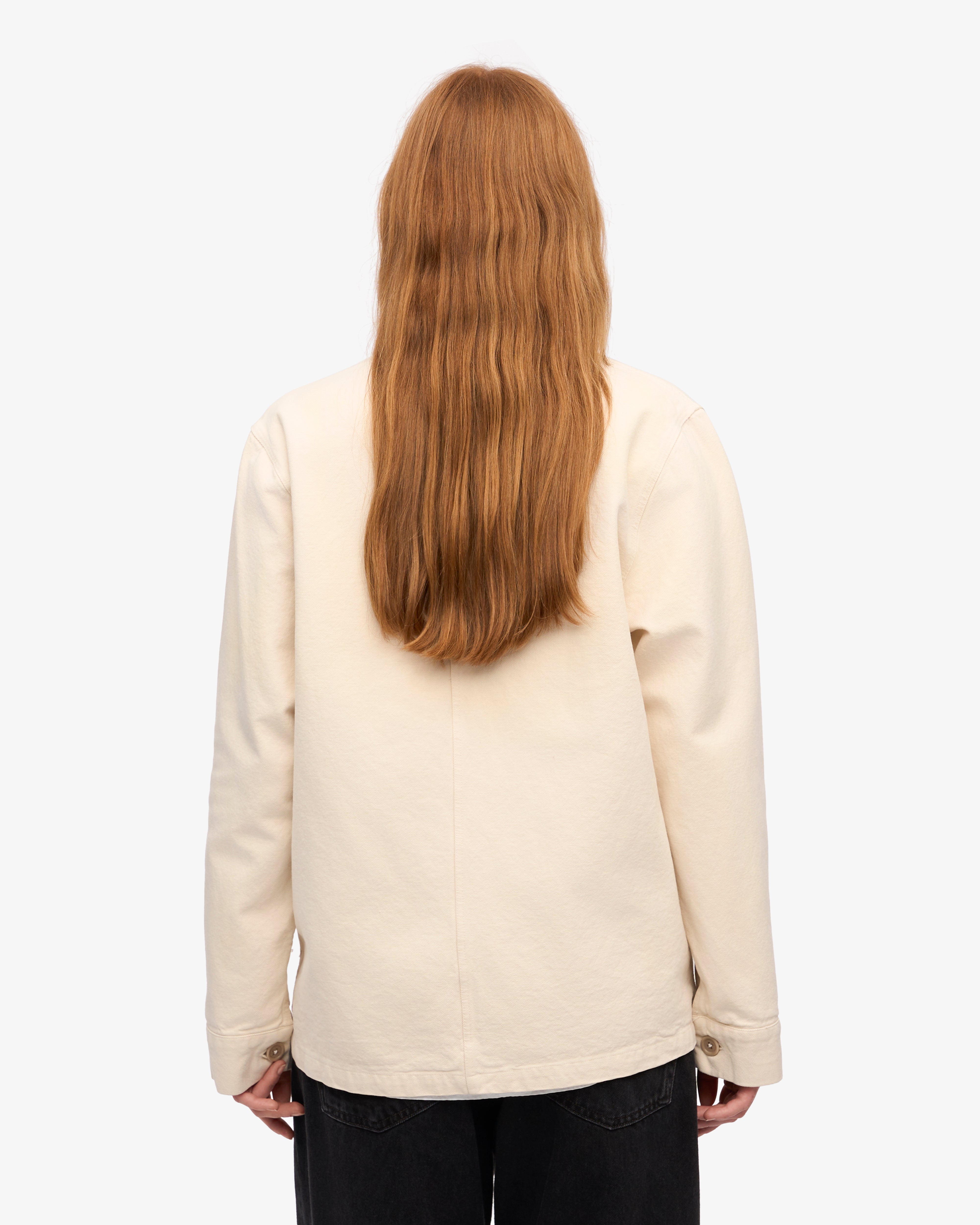 Organic Workwear Jacket for Men & Women - Ivory White Cotton Twill Jacket - Durable & Comfortable for Outdoor Work, Construction & Gardening