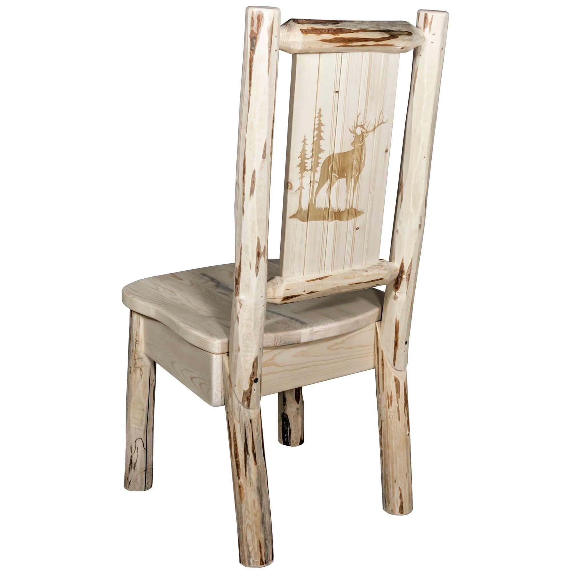 Montana Side Chair with Laser Engraved Design - Modern Wooden Dining Chair for Kitchen, Living Room & Office - Perfect for Home Decor & Small Spaces