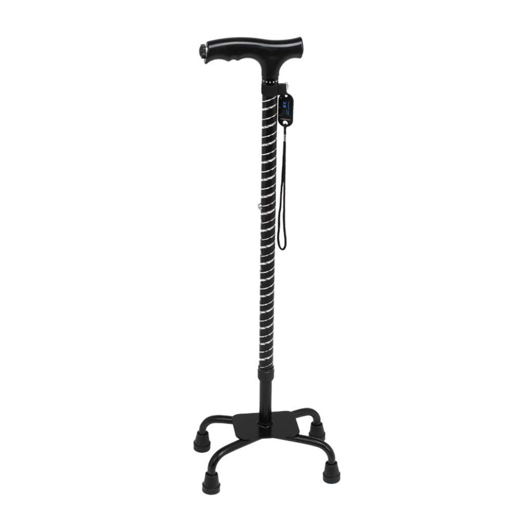 Lightweight Quadruple Walking Cane with Flashlight - Sturdy 4-Prong Aluminum Mobility Aid for Men & Women | Perfect for Hiking, Elderly Support & Outdoor Activities