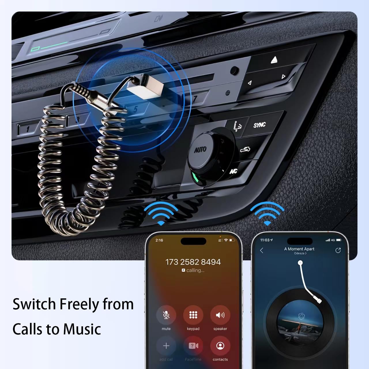 Bluetooth 5.3 Car Adapter with Built-in Mic - USB & 3.5mm Aux Audio Receiver for Hands-Free Calling - Plug & Play Wireless Bluetooth Transmitter - Works with Car Speakers & Home Stereo Systems - Perfect for Road Trips & Home Entertainment