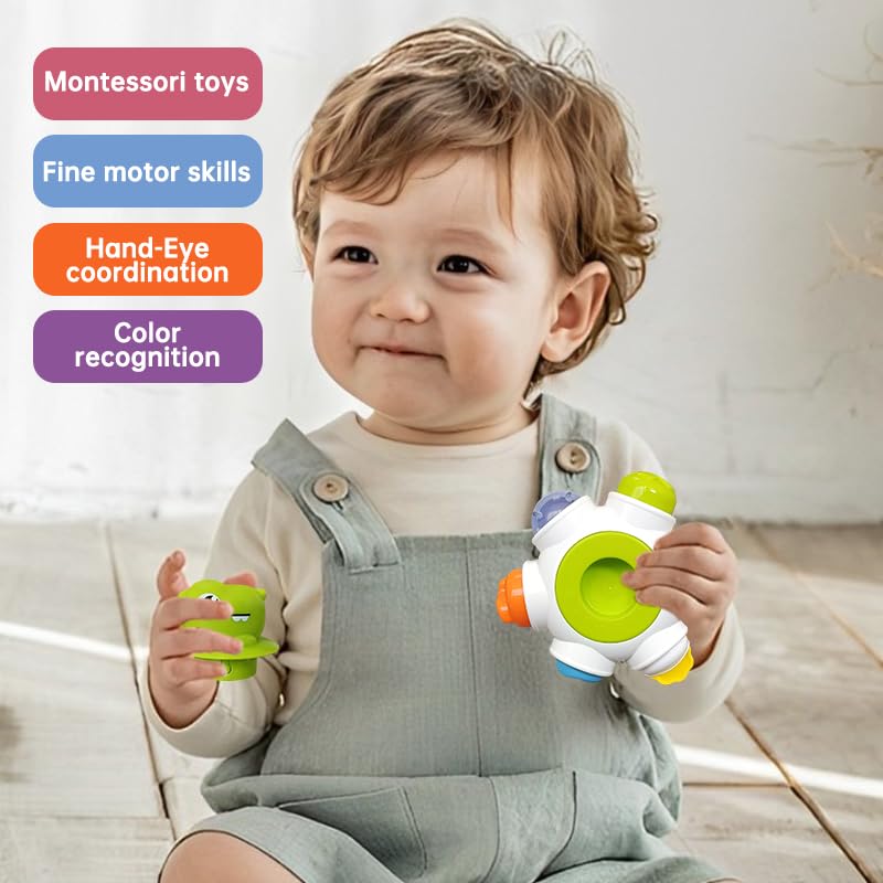 **Best Baby Sensory Toys for Toddlers 18+ Months - Montessori Busy Ball, Airplane & Car Seat Travel Toys - Fidget Cube for Toddler Activities & Learning - Perfect for Airplane, Car & Home Play**