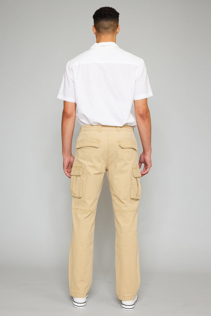 Nelson Camel Relaxed Cargo Pants for Men - Comfortable Casual & Outdoor Work Pants with Multiple Pockets | Perfect for Hiking, Travel, and Everyday Wear