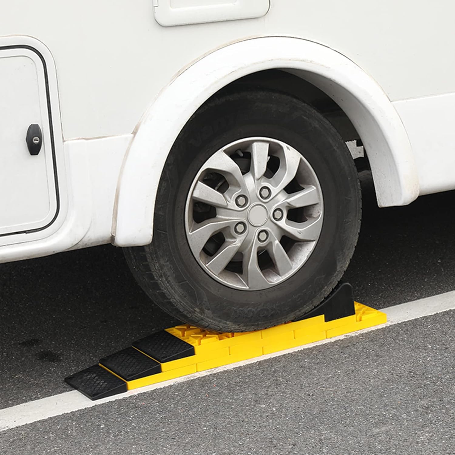 Homeon Wheels RV Leveling Blocks - 9 Pack Interlocking Camper Leveling Ramps with Wheel Chock & Carrying Bag | Heavy Duty Stabilizer for RV, Trailer, Motorhome Parking | Perfect for Camping, Road Trips & Outdoor Adventures