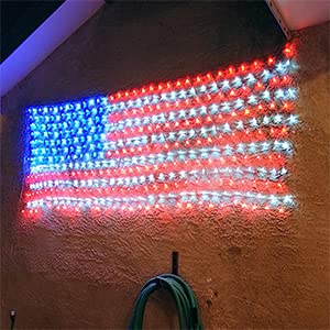 420 LED USA Flag Net Lights - Waterproof Outdoor Patriotic Decoration for Memorial Day, 4th of July, Christmas | Perfect for Porch, Yard, and Holiday Celebrations