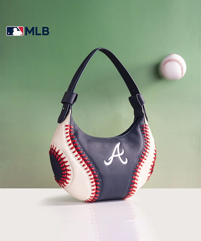 MLB Atlanta Braves Crossbody Hobo Bag for Women - Stylish & Comfortable Purse for Baseball Games, Travel & Everyday Use