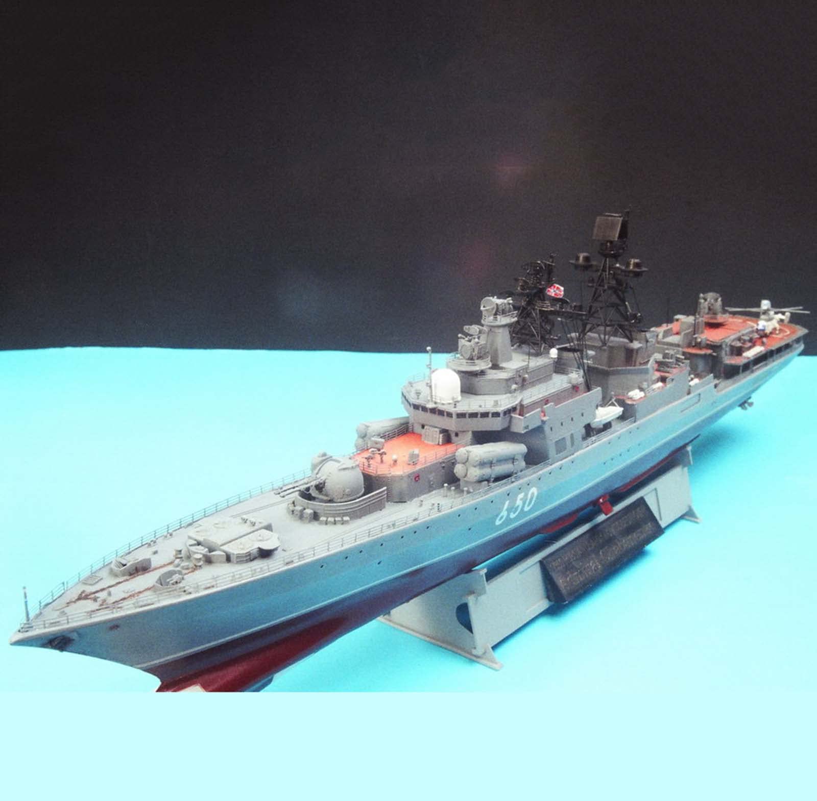 Russian Udaloy II Class Destroyer Admiral Chabanenko 1/350 Scale Plastic Model Kit - 18.4 Inch DIY Warship Building Set for Adults & Hobbyists - Perfect for Military Collectors, Naval History Enthusiasts and Model Ship Display