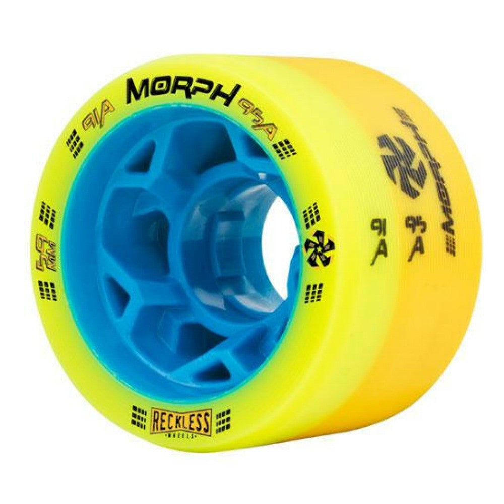 Reckless Morph 59mm Quad Wheels 4 Pack - High Performance Skateboard Wheels for Street & Park Skating - Perfect for Aggressive Skaters & Tricks