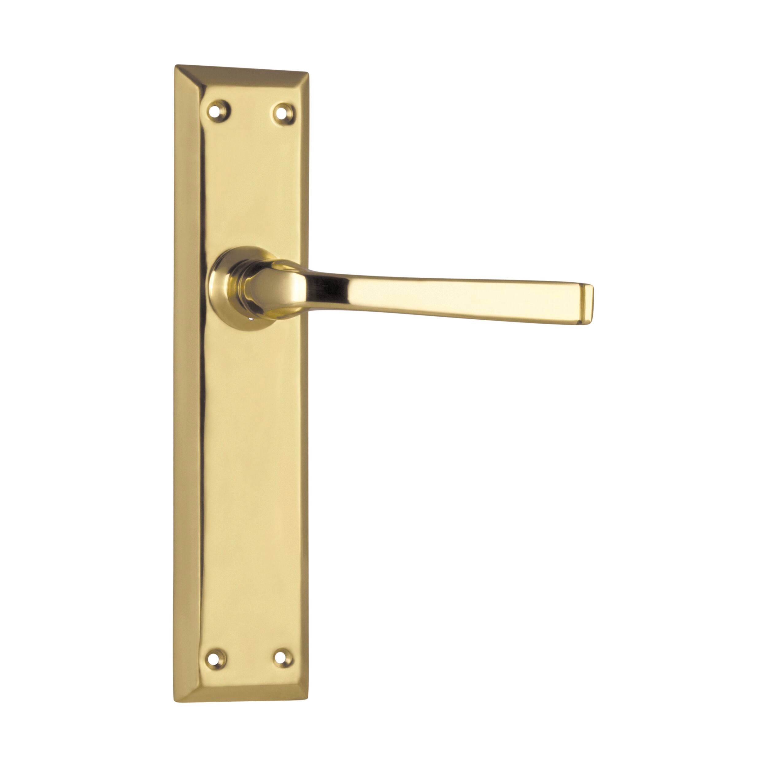 Polished Brass Door Lever Menton Latch Pair - H225xW50xP75mm - Perfect for Interior Doors, Bedrooms, and Office Spaces