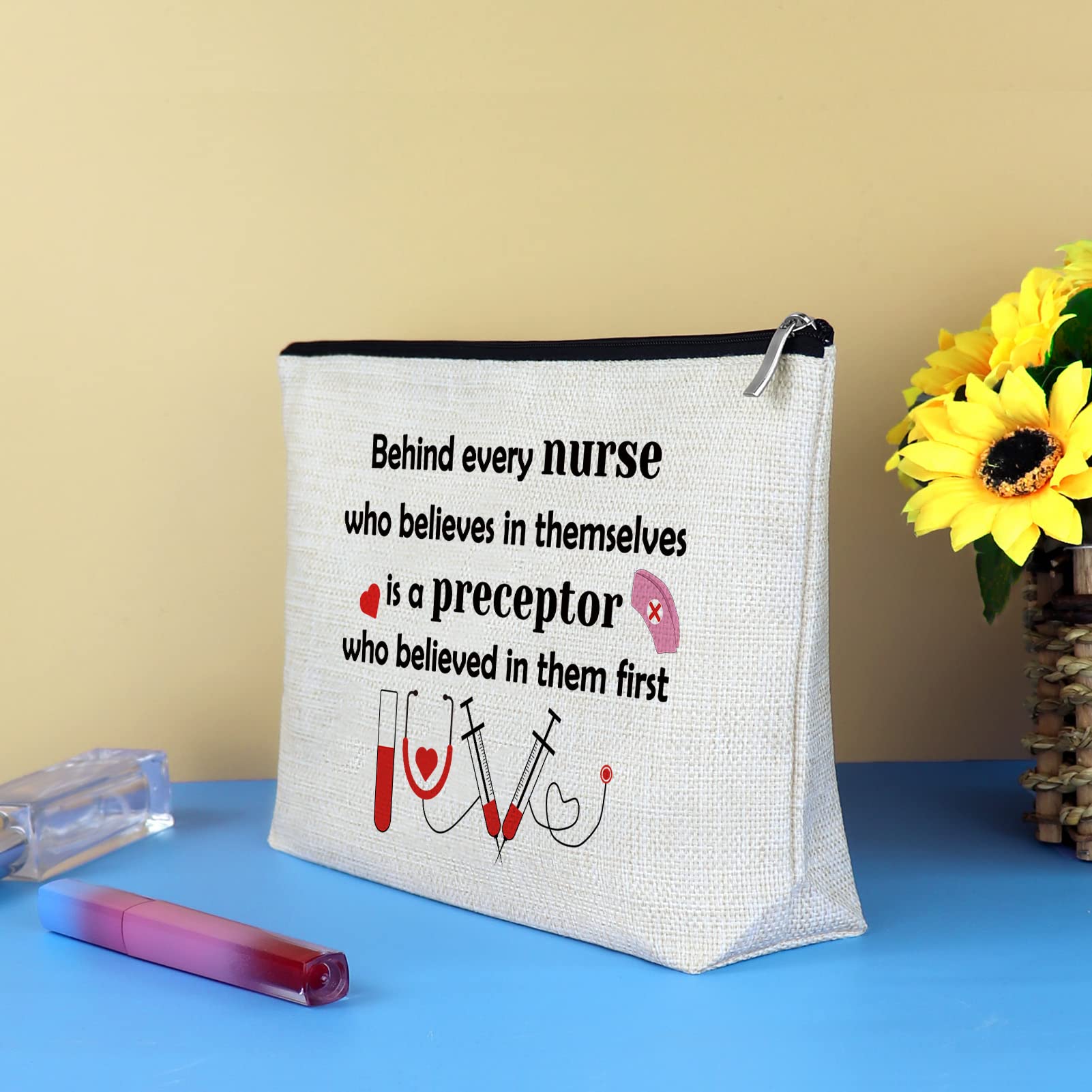 Nurse Preceptor Gift - Cosmetic Makeup Bag for RN Instructors & Teachers | Thank You Appreciation Present for Graduation, Christmas, Birthday & Nurses Week | Travel Toiletry Pouch with Zipper | Perfect for Clinical Shifts, Hospital Duty & Vacation Essentials