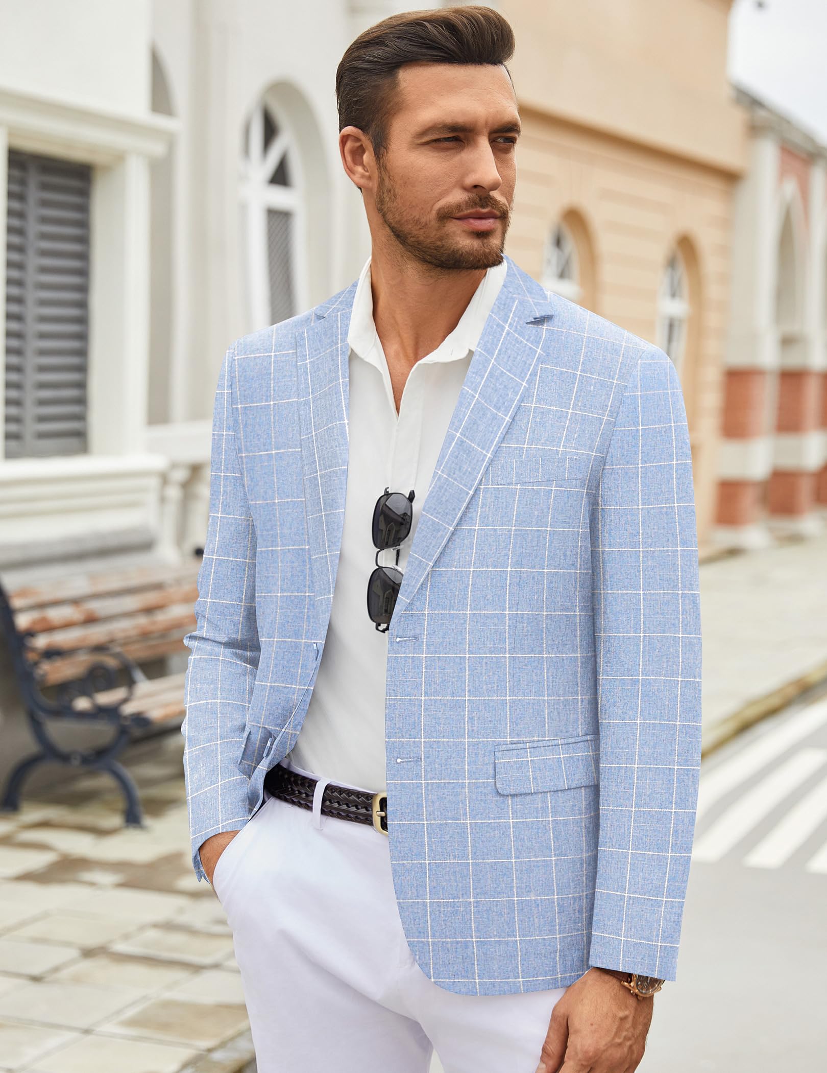 Men's Linen Blazer Jacket - Lightweight Casual & Formal Coat for Travel & Work