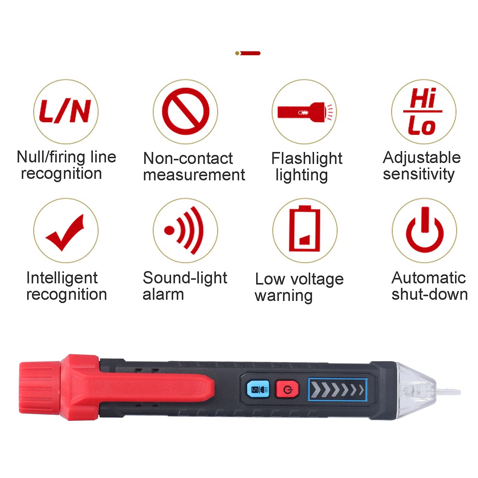 Electric Circuit Detector Pen - Digital Display Non-Contact Voltage Tester with Flashlight & Induction Technology | Perfect for Home Electrical Safety Checks, DIY Projects & Professional Electricians