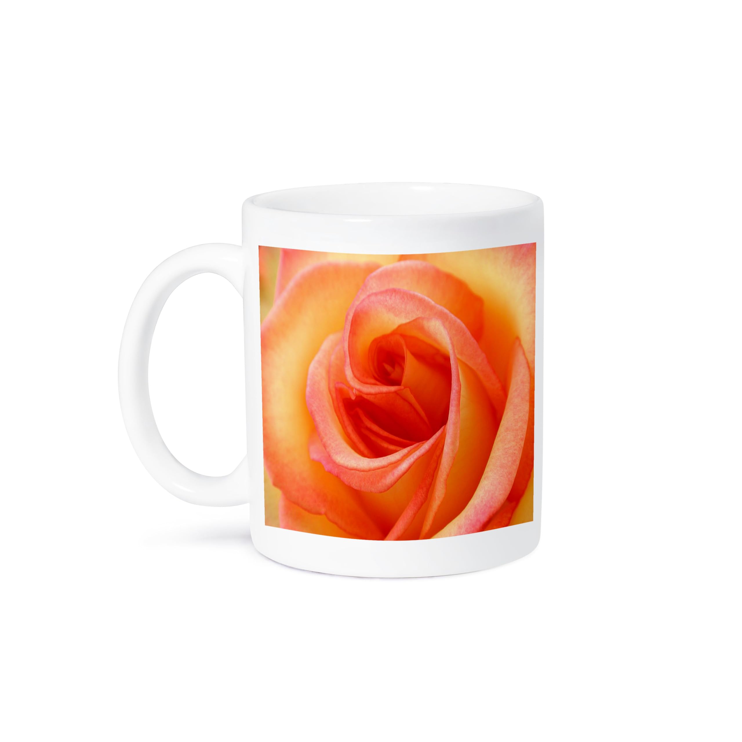 3D Rose Peach Rose Ceramic Coffee Mug - 11 oz Insulated Tea Cup with Handle - Perfect for Home, Office, or Gift Giving