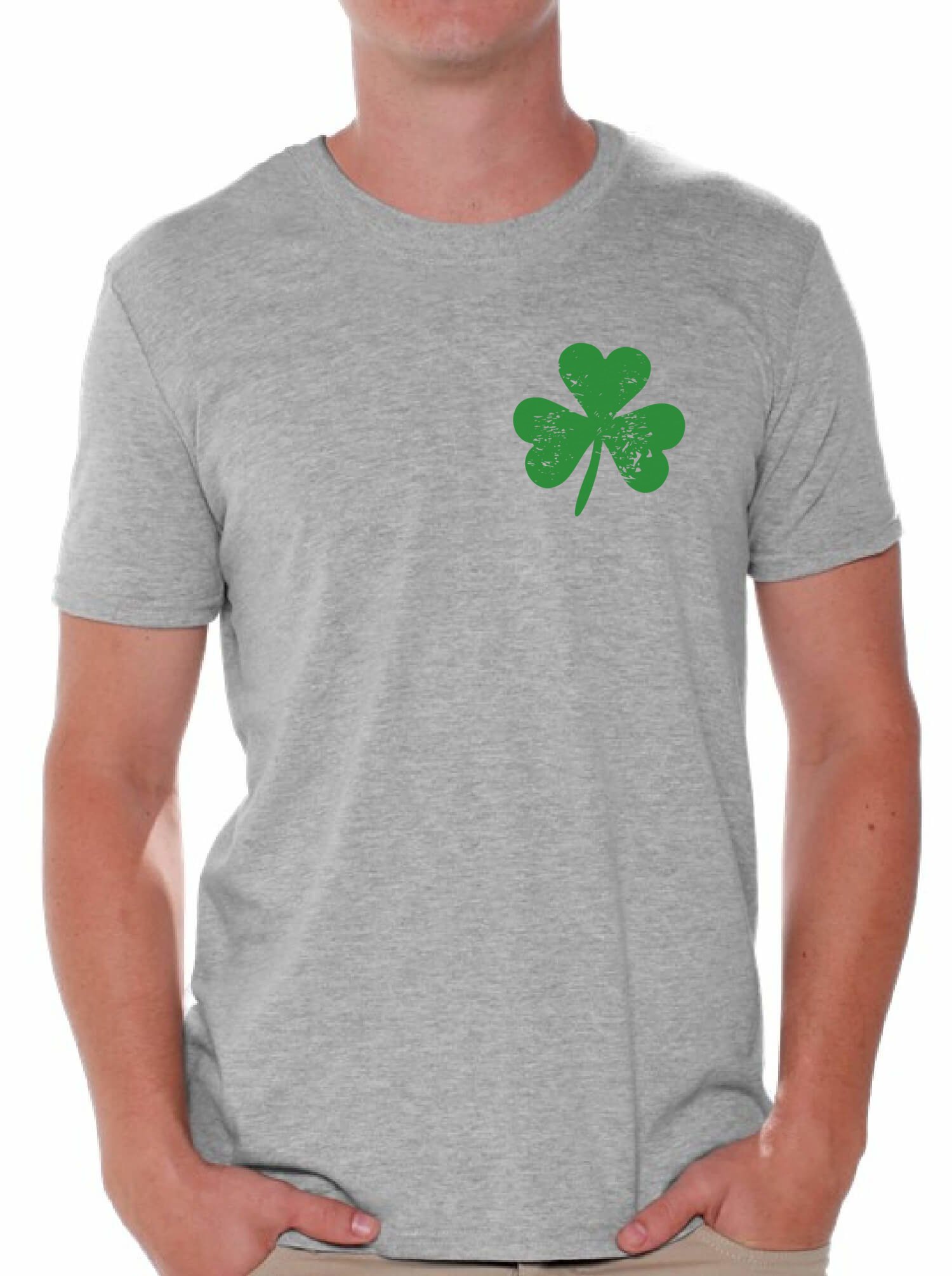 Awkward Styles Men's Shamrock Pocket T-Shirt - Lucky St. Patrick's Day Graphic Tee for Casual Wear & Irish Pride Celebrations