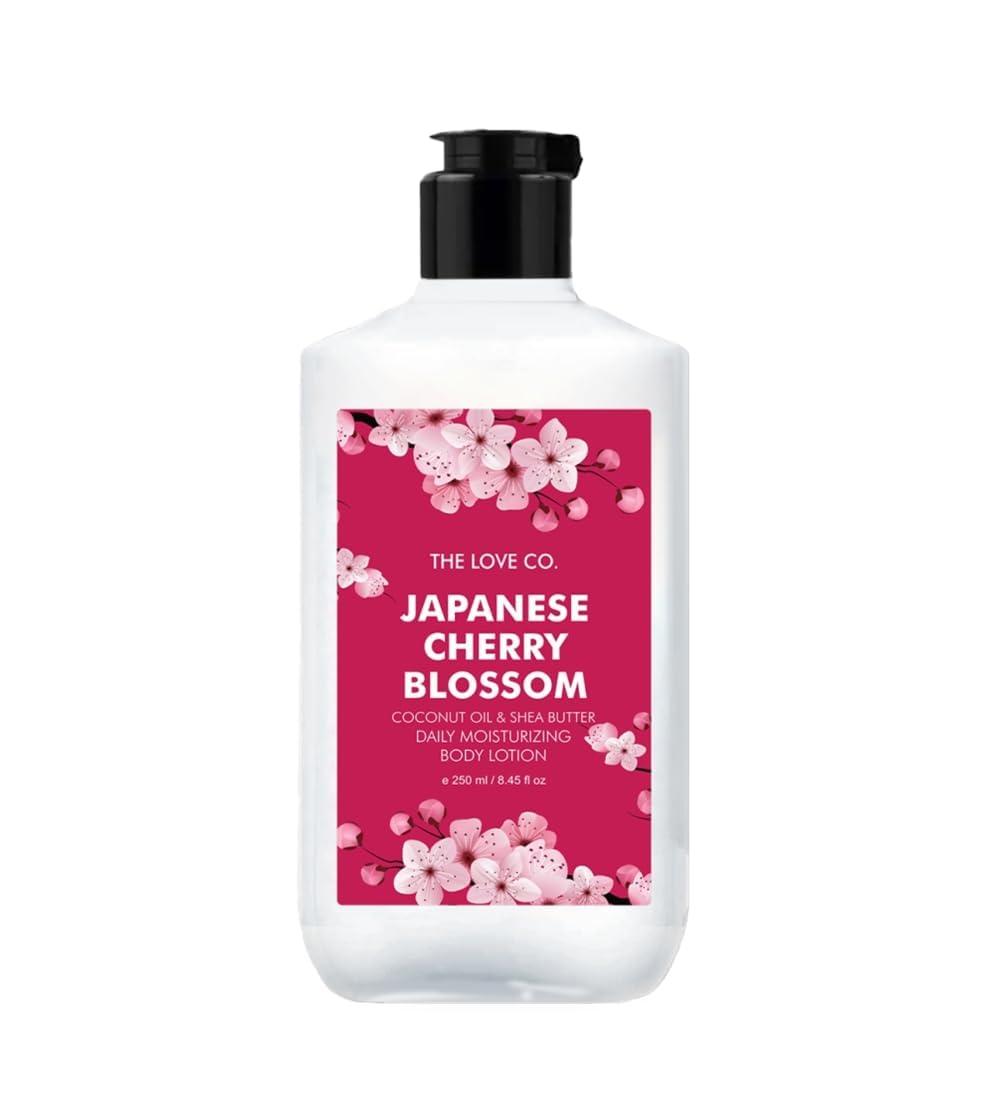 Japanese Cherry Blossom Body Lotion - Hydrating Moisturizer for Dry Skin with Jojoba Oil, Shea Butter & Vitamin E - 8.5 oz Floral Scented Lotion for Women - Perfect for Daily Skincare Routine & Relaxing Spa Nights