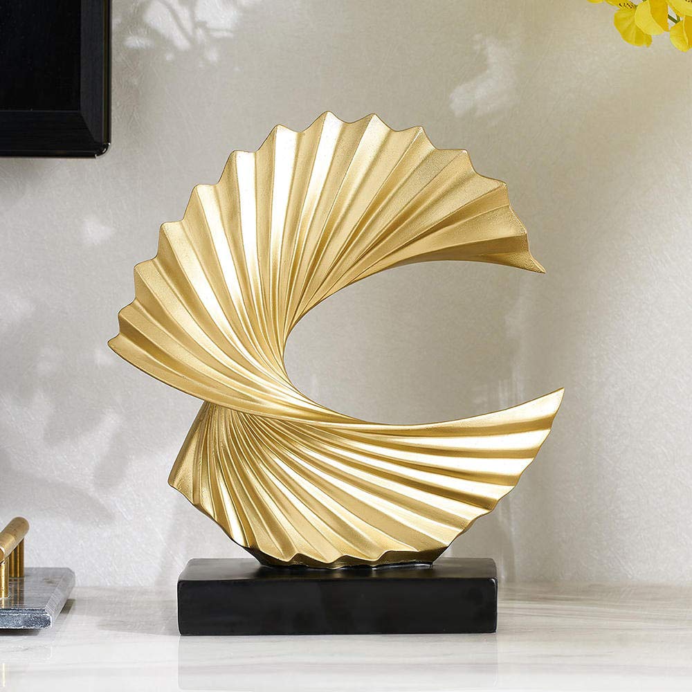 Modern Abstract Resin Sculpture for Home & Office Decor - Elegant White Decorative Sculptures, Room Ornaments & Interior Design Accents | Perfect for Living Room, Bedroom, Workspace & Gift Giving