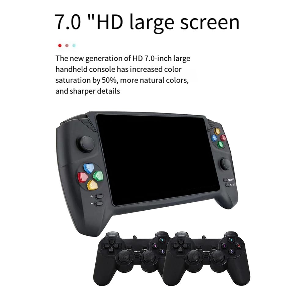 MOLERRI 7-Inch HD Portable Retro Gaming Console - 10,000 Free Classic Arcade Games - Handheld Video Game System for Kids & Adults - Perfect for Travel, Gifts, Home Entertainment & Outdoor Adventures
